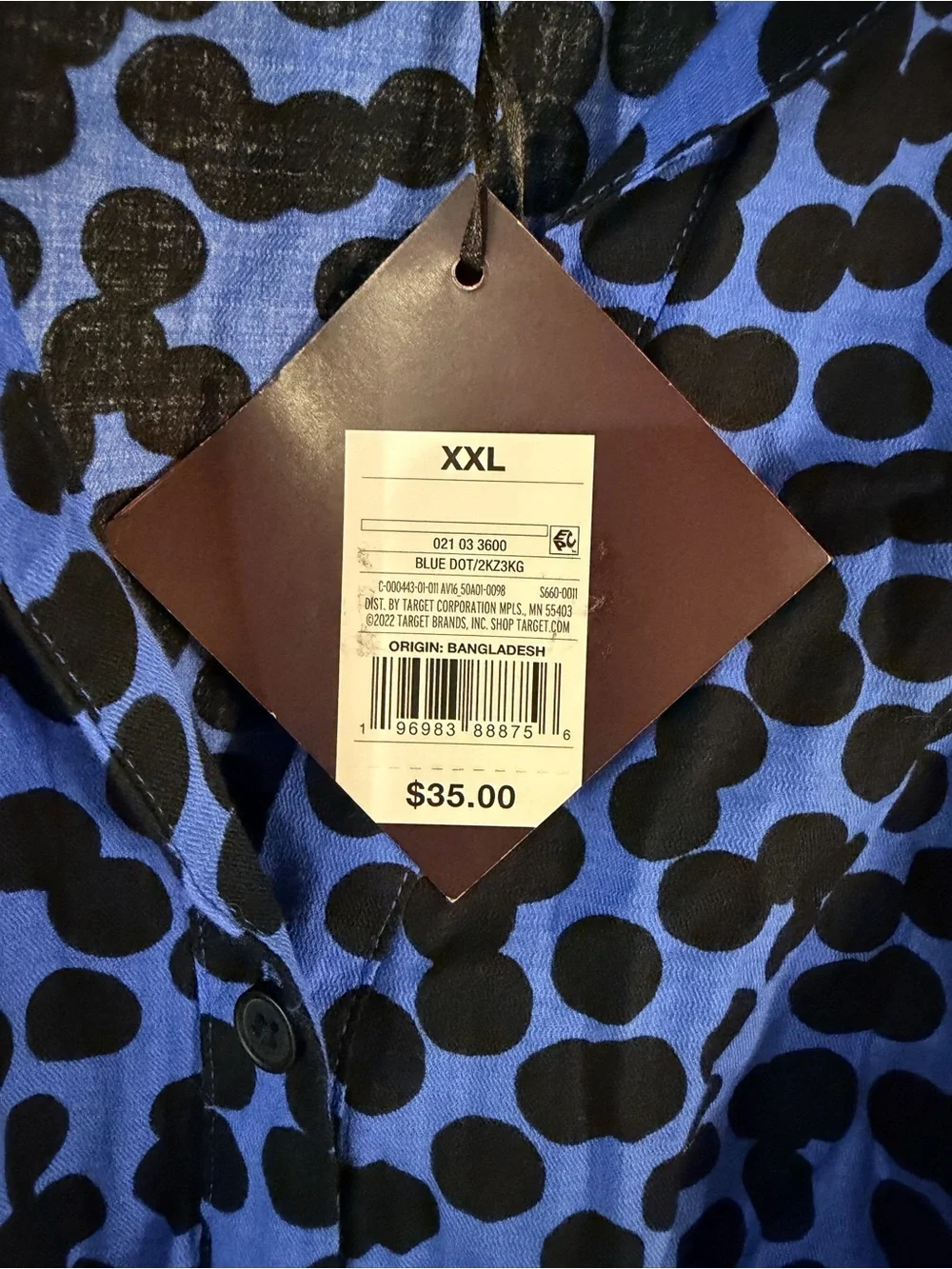 Ava & Viv Polka Dot Blue Black Dress